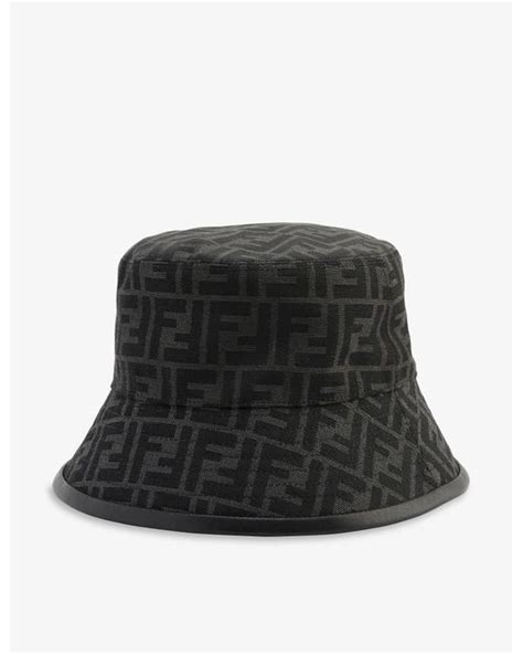 fendi black bucket hat|Fendi fuzzy bucket hat.